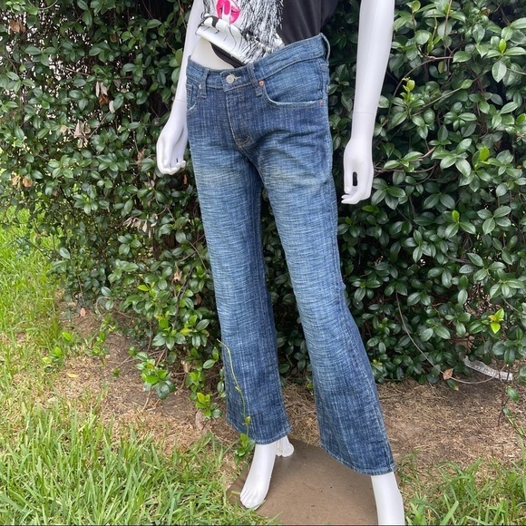 7 FAMK Bootcut Low Rise Mildly Distressed Jeans - Picture 11 of 14